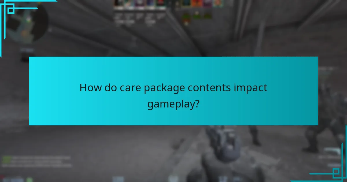 How do care package contents impact gameplay?