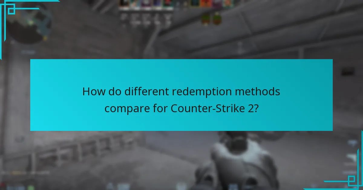 How do different redemption methods compare for Counter-Strike 2?