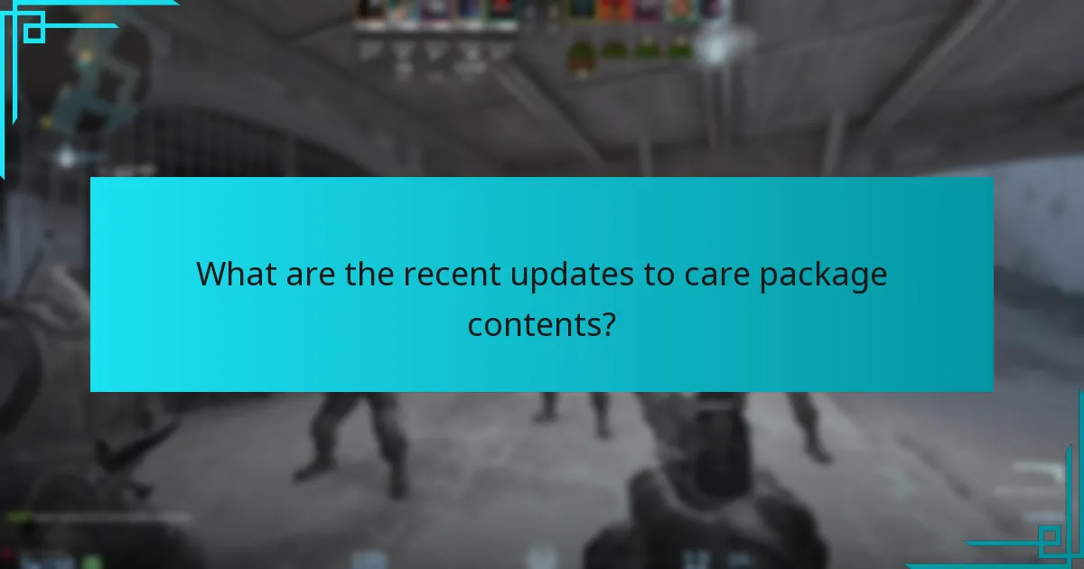 Where can I find visuals of care package contents?