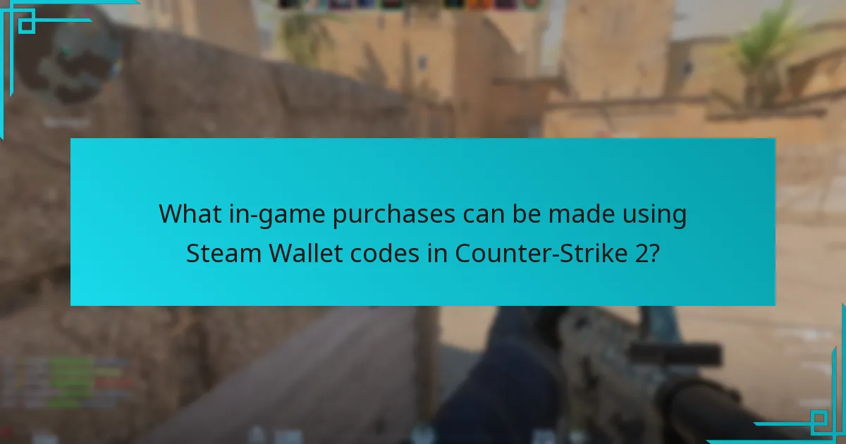 What in-game purchases can be made using Steam Wallet codes in Counter-Strike 2?