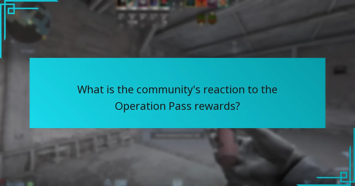 What is the community’s reaction to the Operation Pass rewards?