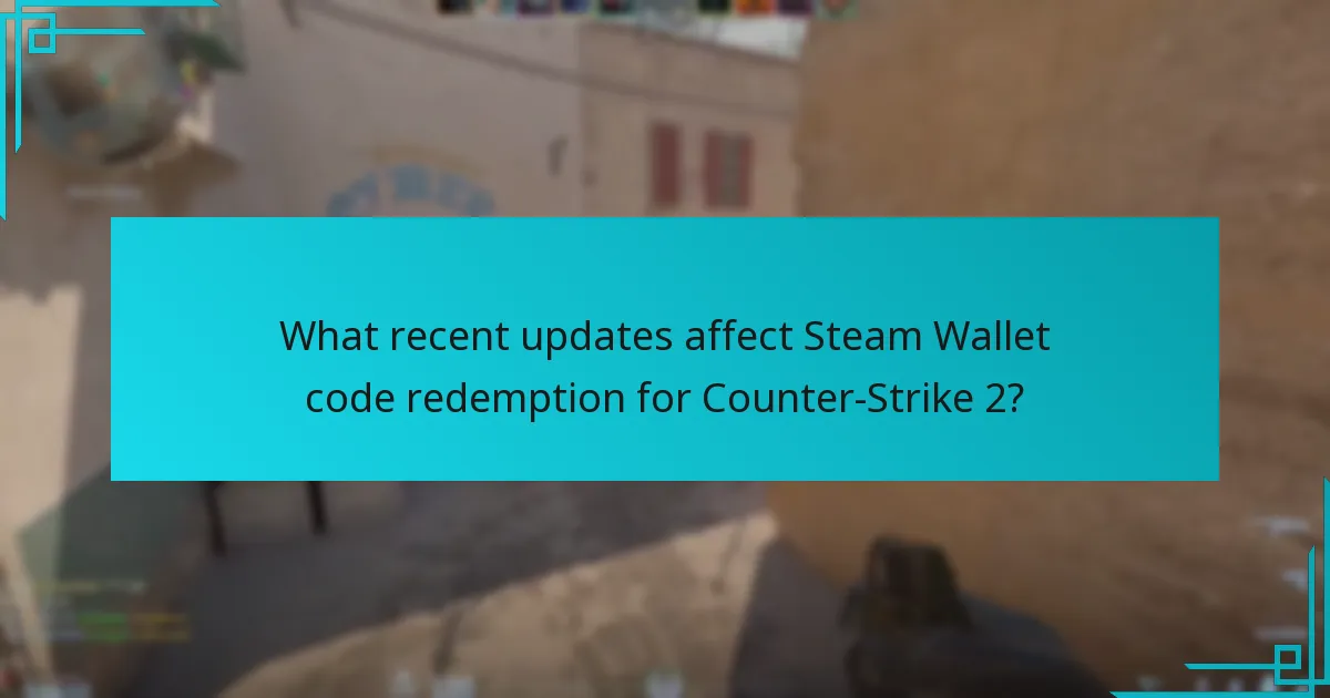 What recent updates affect Steam Wallet code redemption for Counter-Strike 2?