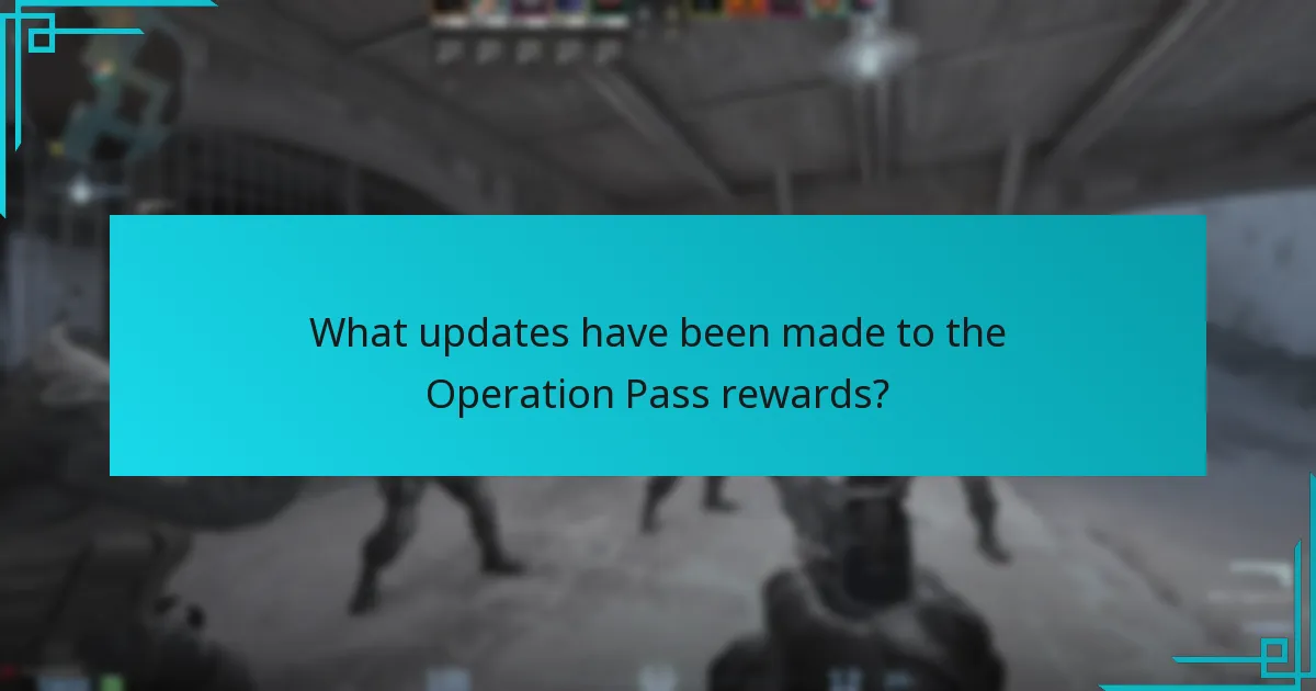 What updates have been made to the Operation Pass rewards?